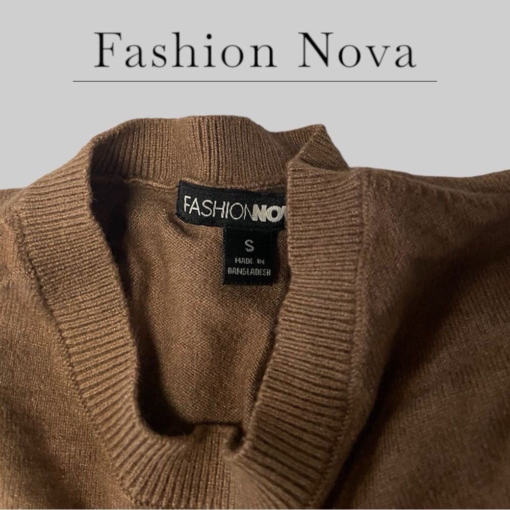 Preowned Fashion Nova Doesn't Matter To Me Sweater - Camel - Small - Picture 3 of 6